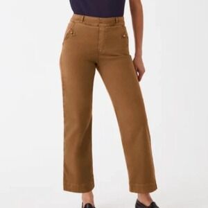 Spanx Women's Medium Crop Wide Leg Pants Copper‎ Brown Stretch Pull On Comfort
